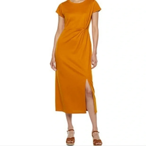 Plus Size Liz Claiborne Lagenlook Honey Ginger Maxi Shift Dress 0X - Picture 2 of 7